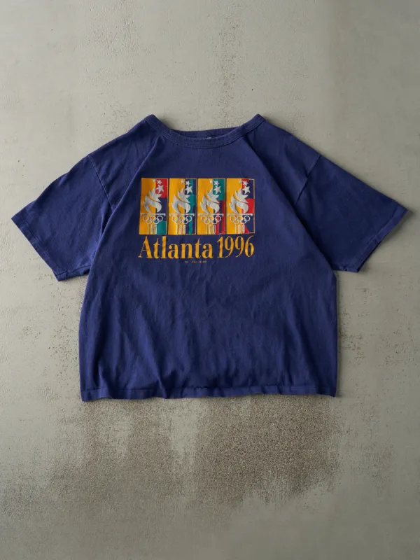 Vintage 96' Royal Blue Atlanta Olympics Boxy Tee (L) sold by Rebalance Vintage