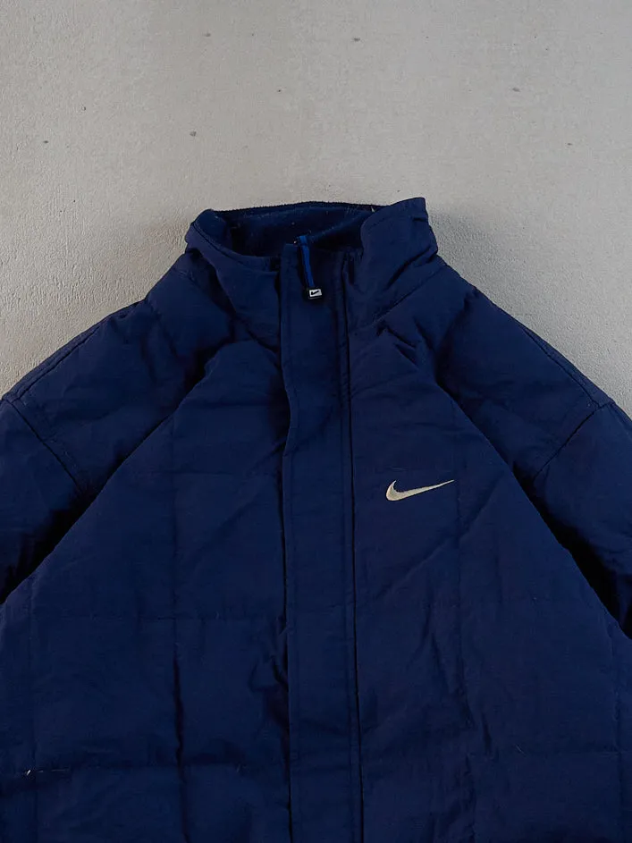 Vintage Y2k Navy Blue Nike Puffer Jacket (L) sold by Rebalance Vintage product image thumbnail 2