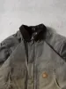 Vintage 90s Washed Stone Grey Carhartt Collared Workwear Jacket (XXL) sold by Rebalance Vintage