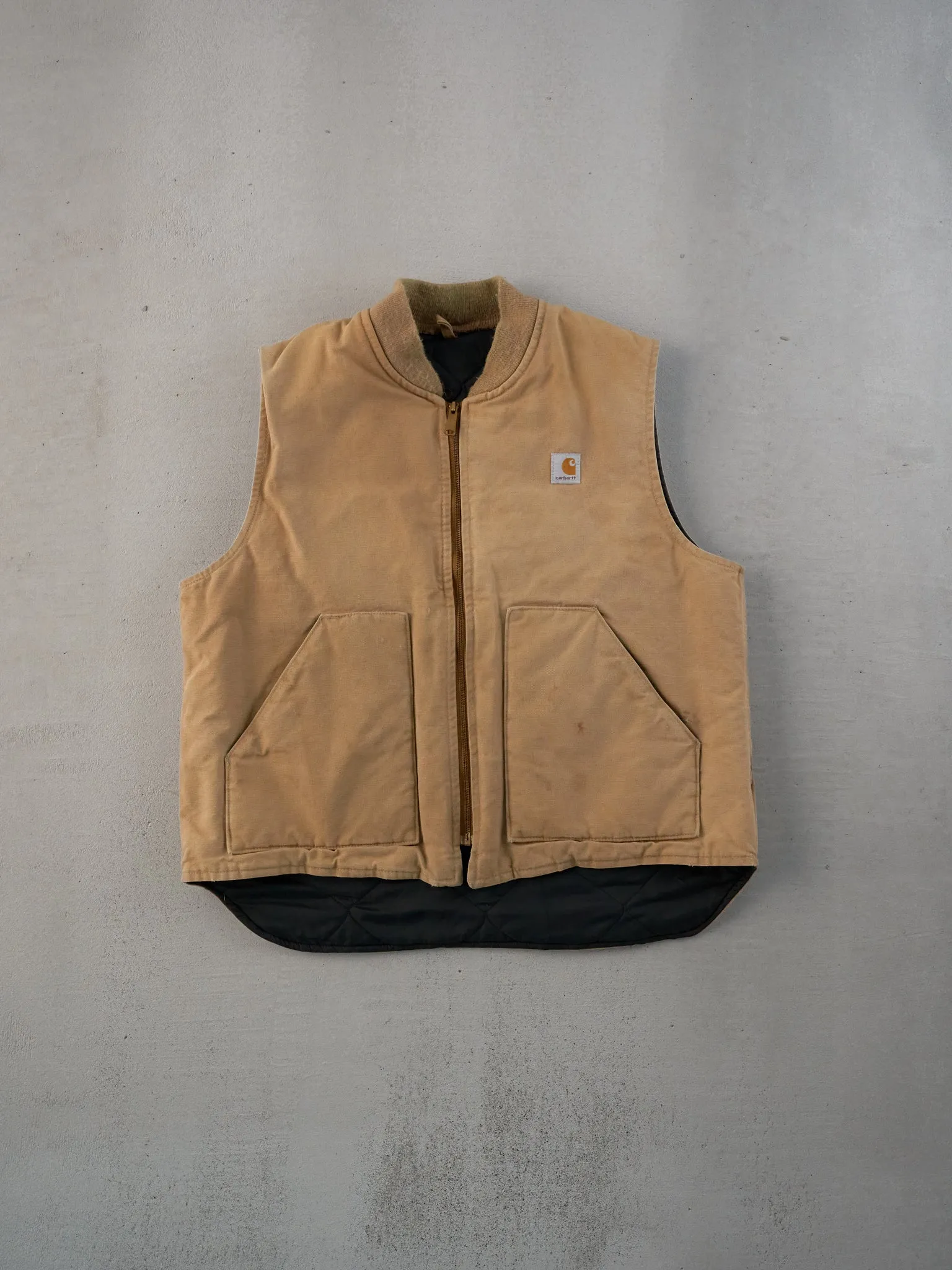 Vintage 90s Khaki Carhartt Workwear Vest (L) sold by Rebalance Vintage