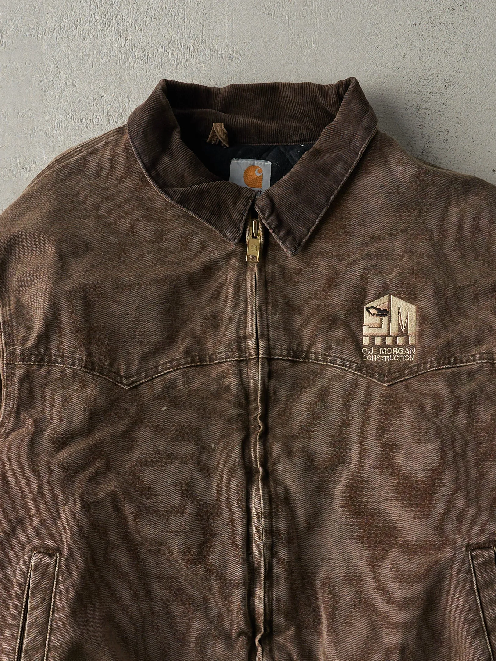 Vintage 90s Washed Brown Embroidered Carhartt Santa Fe Jacket (XL) sold by Rebalance Vintage product image thumbnail 4