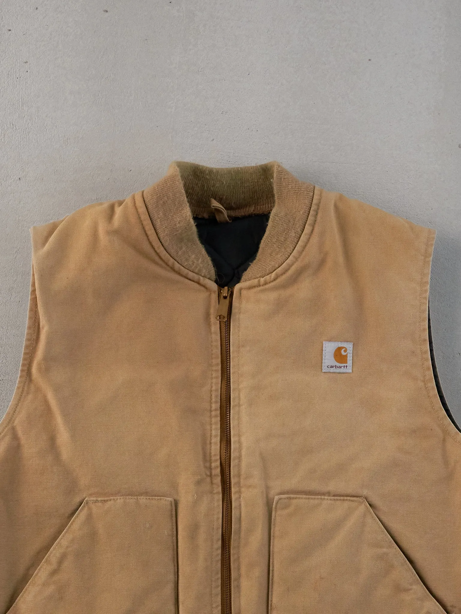 Vintage 90s Khaki Carhartt Workwear Vest (L) sold by Rebalance Vintage product image thumbnail 2