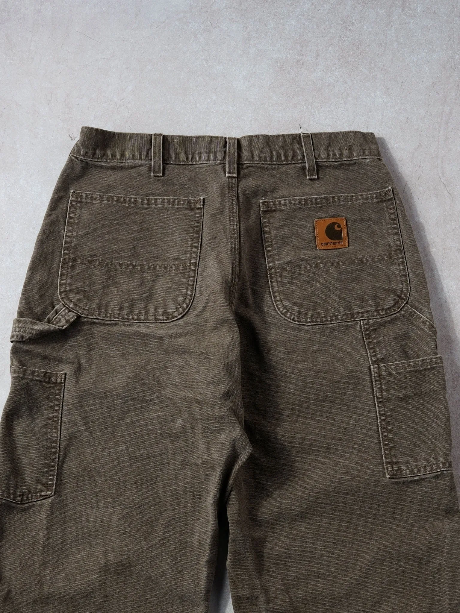 Vintage 90s Washed Brown Carhartt Carpenter Pants (32x30) sold by Rebalance Vintage product image thumbnail 4