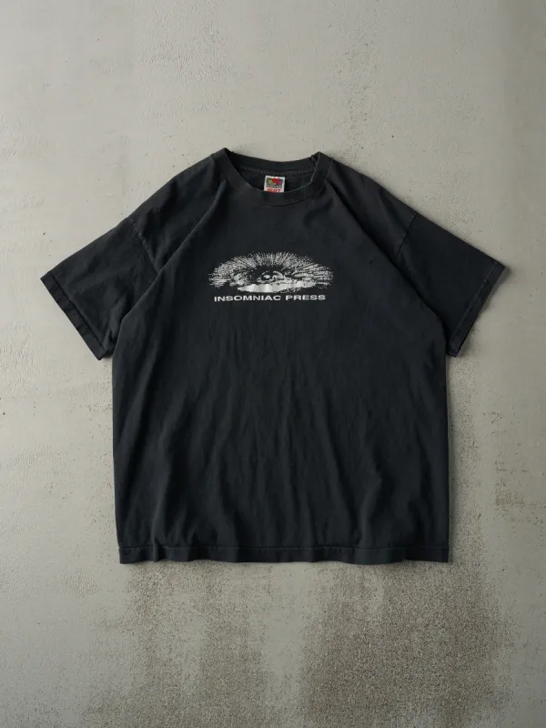Vintage Y2K Faded Black Insomniac Press Tee (M) sold by Rebalance Vintage