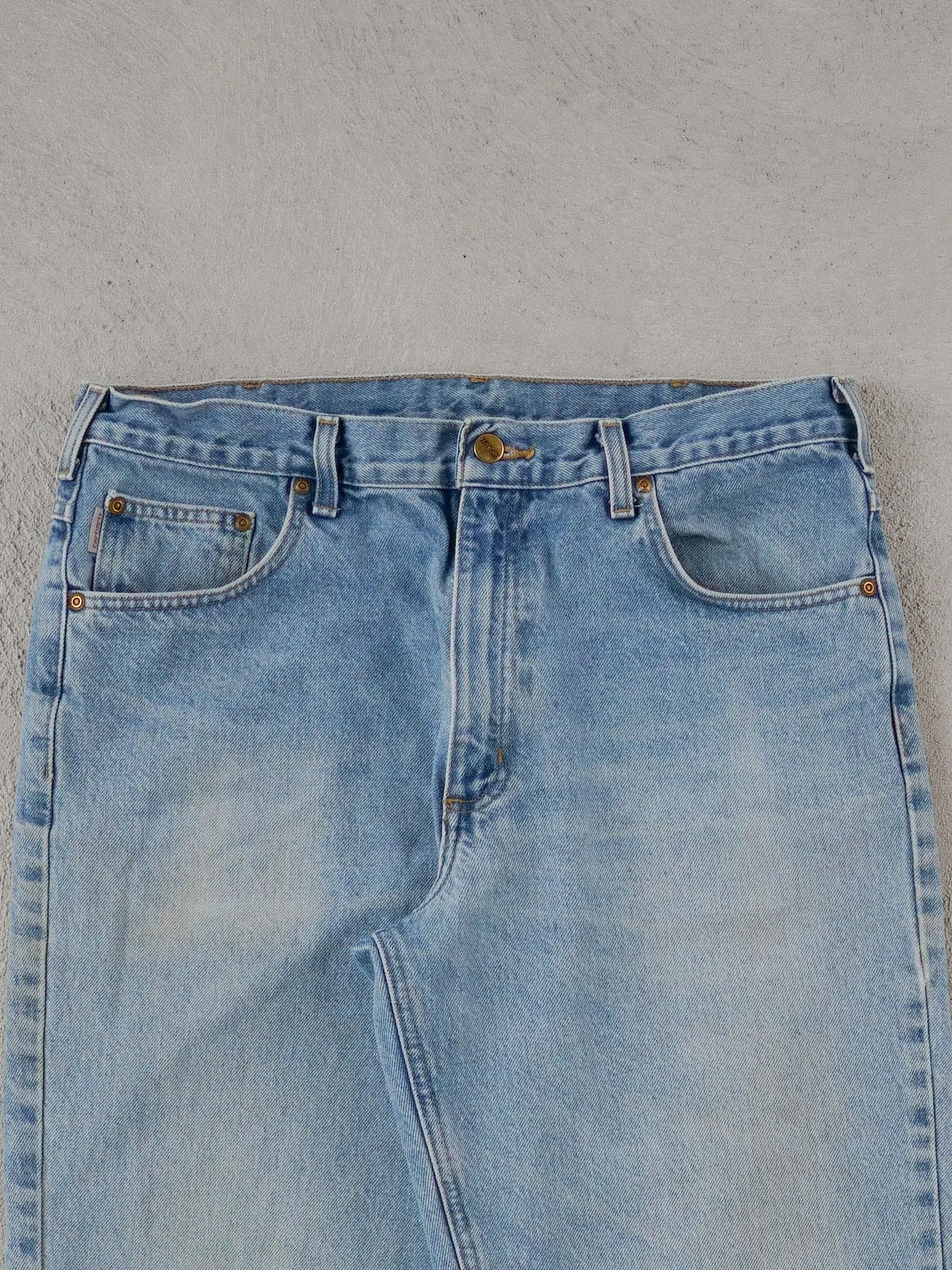 Vintage 90s Light Blue Carhartt Denim Jeans (36x32) sold by Rebalance Vintage product image thumbnail 3