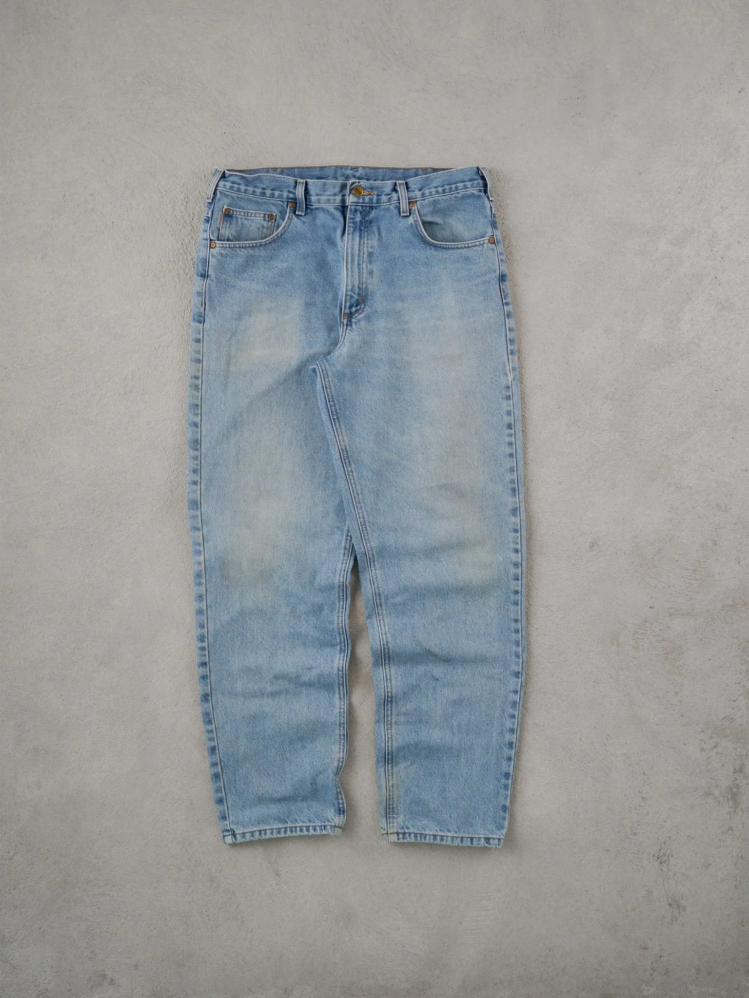 Vintage 90s Light Blue Carhartt Denim Jeans (36x32) sold by Rebalance Vintage
