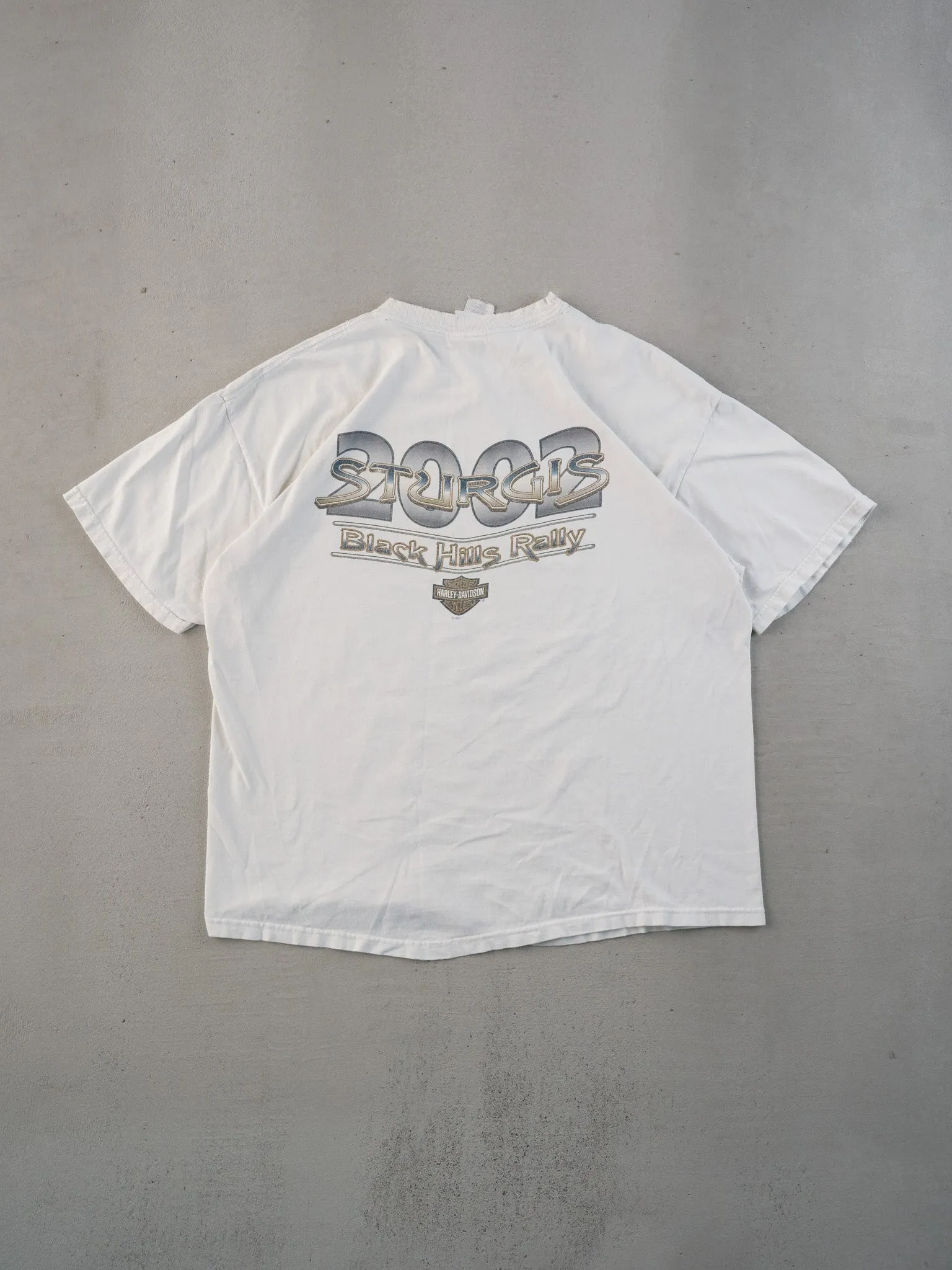 Vintage 02' White Harley Davidson Black Hills Rally Sturgis Graphic Tee (M) sold by Rebalance Vintage product image thumbnail 3