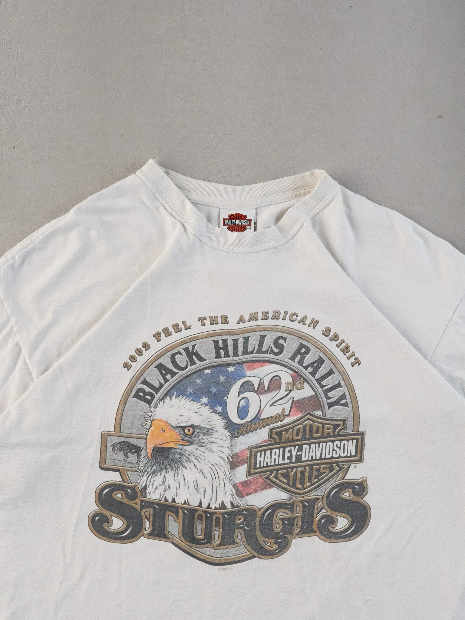 Vintage 02' White Harley Davidson Black Hills Rally Sturgis Graphic Tee (M) sold by Rebalance Vintage product image thumbnail 2