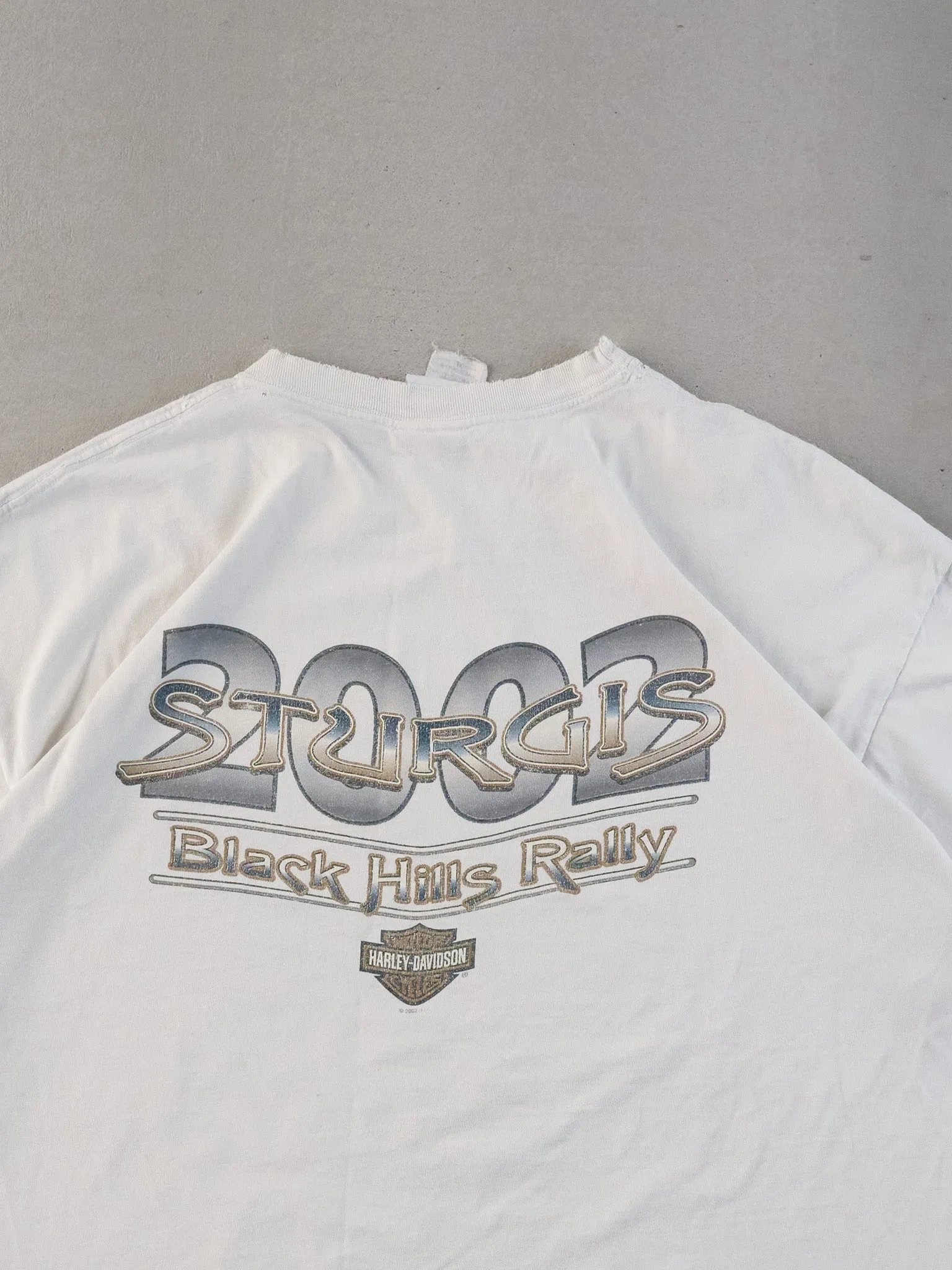 Vintage 02' White Harley Davidson Black Hills Rally Sturgis Graphic Tee (M) sold by Rebalance Vintage product image thumbnail 5