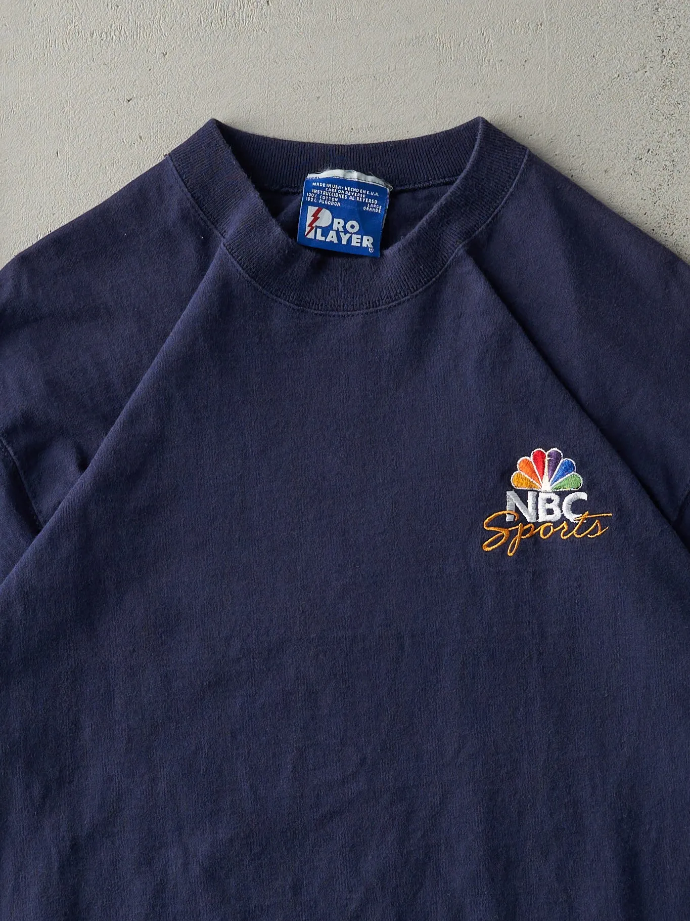 Vintage 90s Navy Blue NBC Embroidered Logo Long Tee (M) sold by Rebalance Vintage product image thumbnail 2