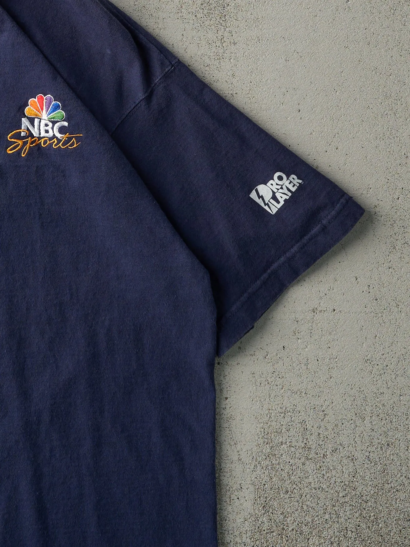 Vintage 90s Navy Blue NBC Embroidered Logo Long Tee (M) sold by Rebalance Vintage product image thumbnail 3