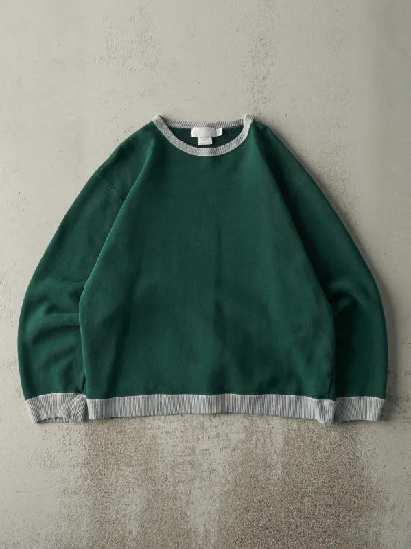 Vintage Y2K Green & Grey Blank Crewneck (L) sold by Rebalance Vintage