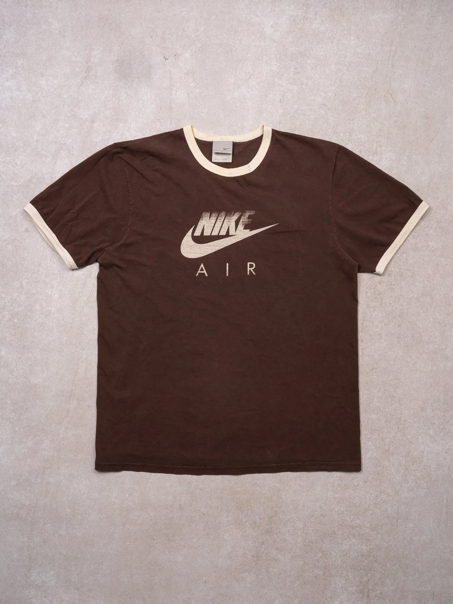 Vintage Y2K Brown Nike Air Ringer Tee (M) sold by Rebalance Vintage