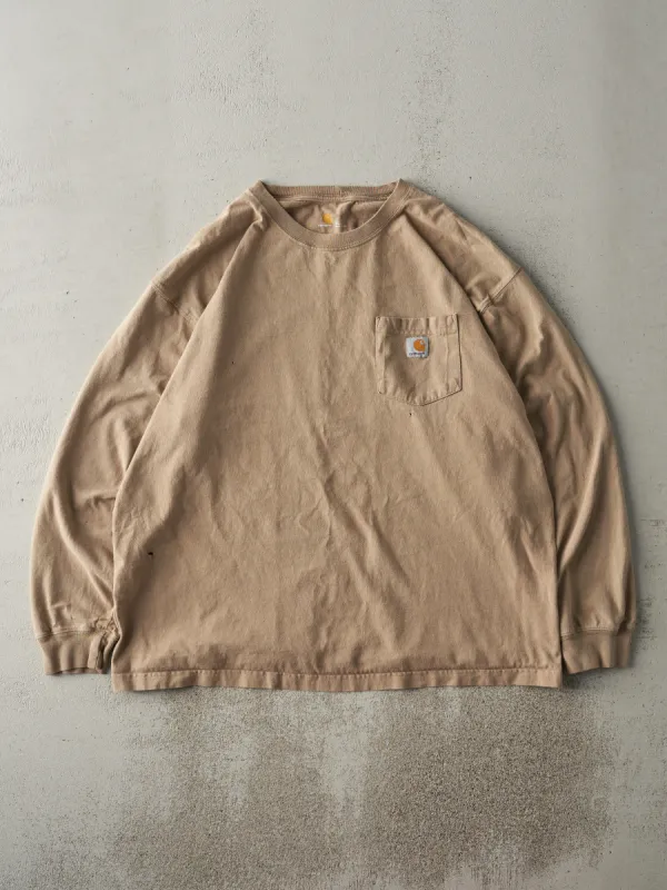 Vintage Y2K Beige Carhartt Pocket Long Sleeve (XL/XXL) sold by Rebalance Vintage