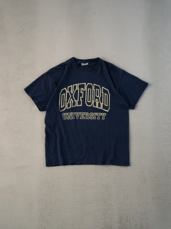 Vintage 90s Blue Oxford University Boxy Tee (XS) sold by Rebalance Vintage