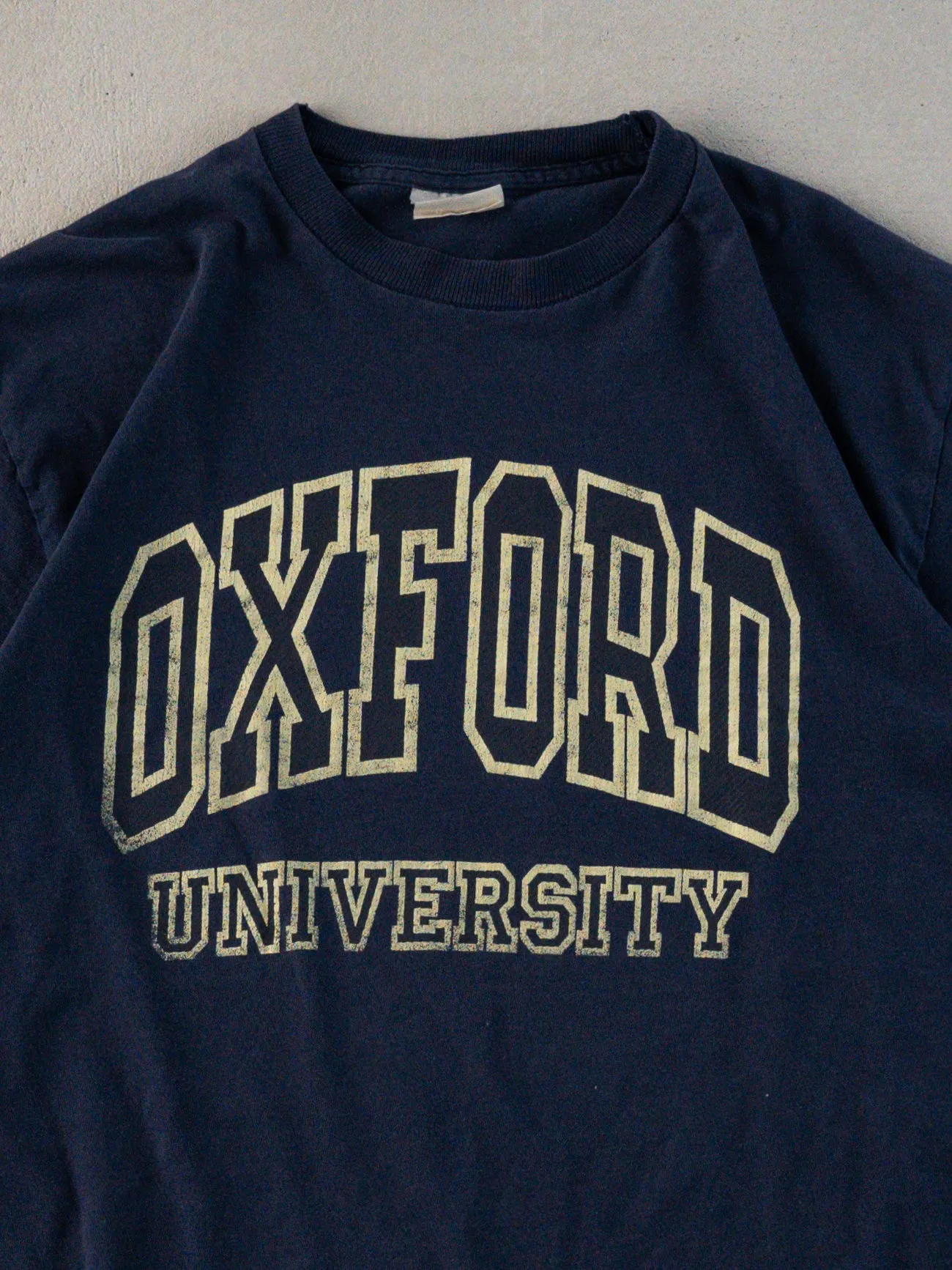 Vintage 90s Blue Oxford University Boxy Tee (XS) sold by Rebalance Vintage product image thumbnail 2