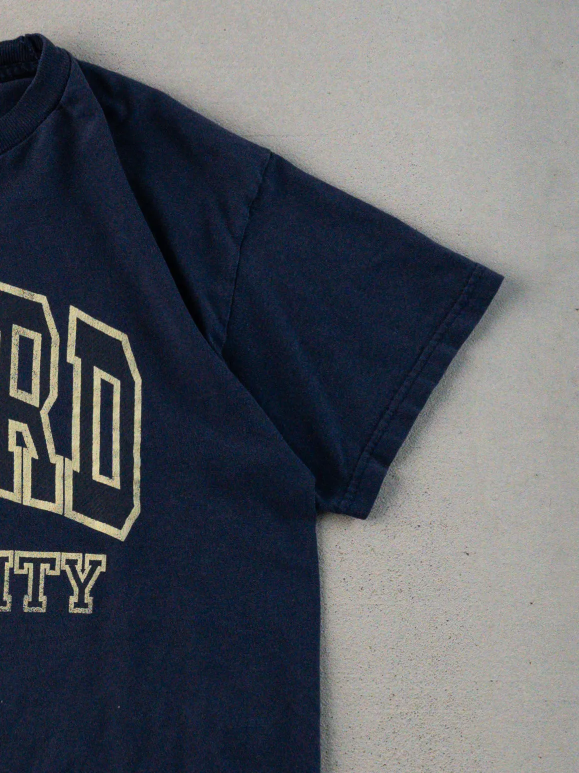 Vintage 90s Blue Oxford University Boxy Tee (XS) sold by Rebalance Vintage product image thumbnail 3
