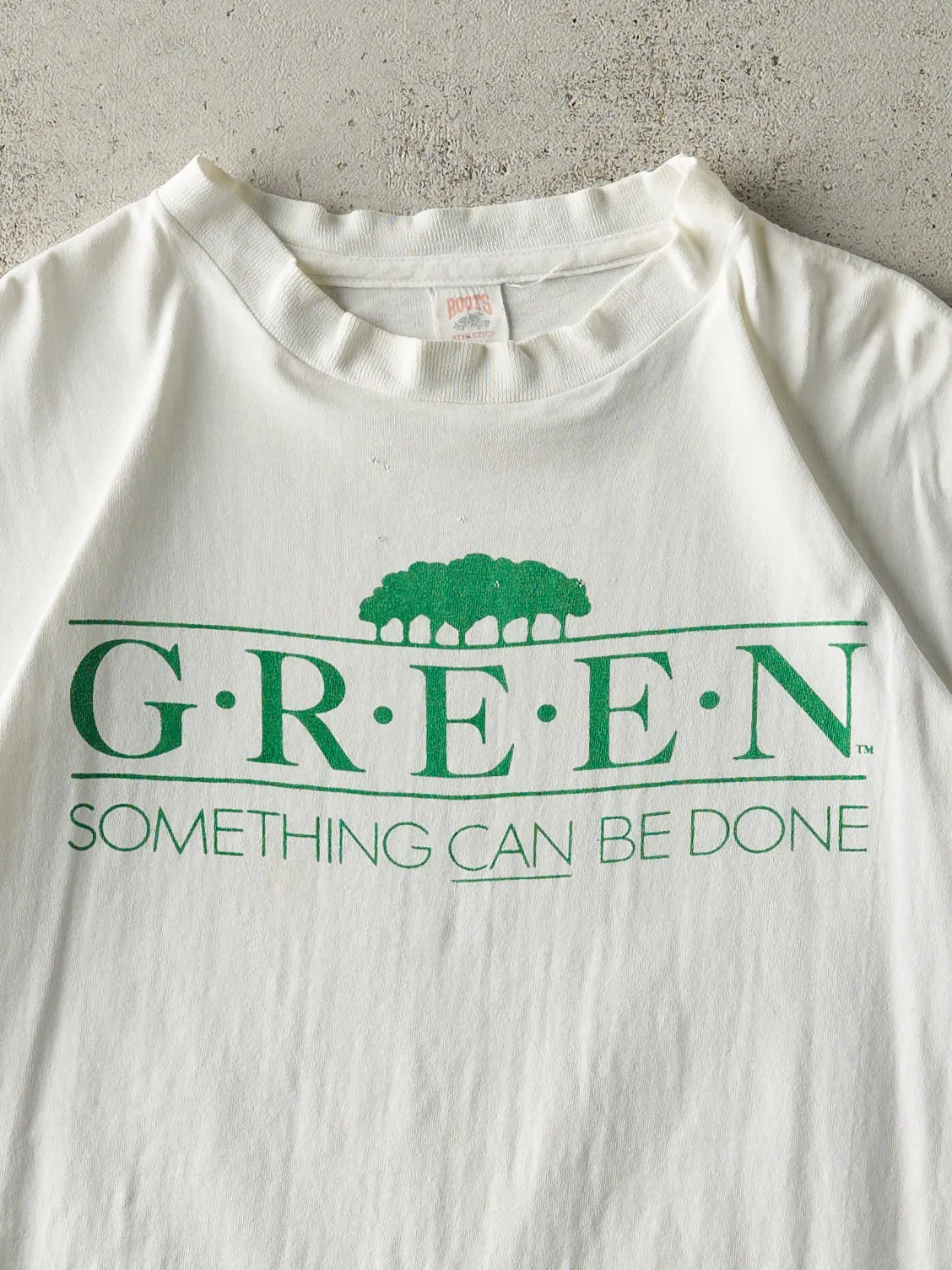 Vintage 90s White Something Can Be Done Single Stitch Tee (M) sold by Rebalance Vintage product image thumbnail 2