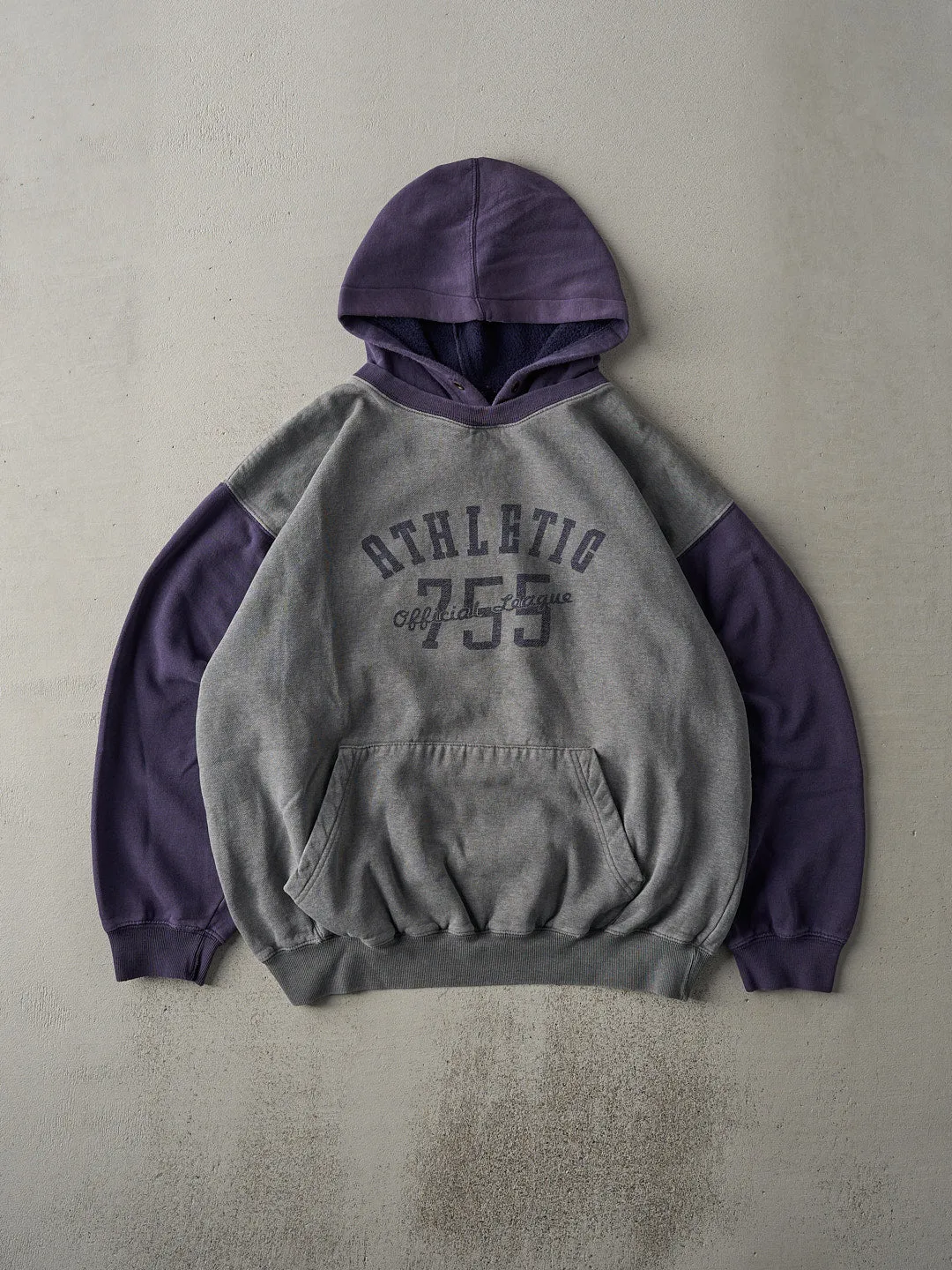 Vintage 90s Grey and Navy RARE Gap Athletic Hoodie (L) sold by Rebalance Vintage