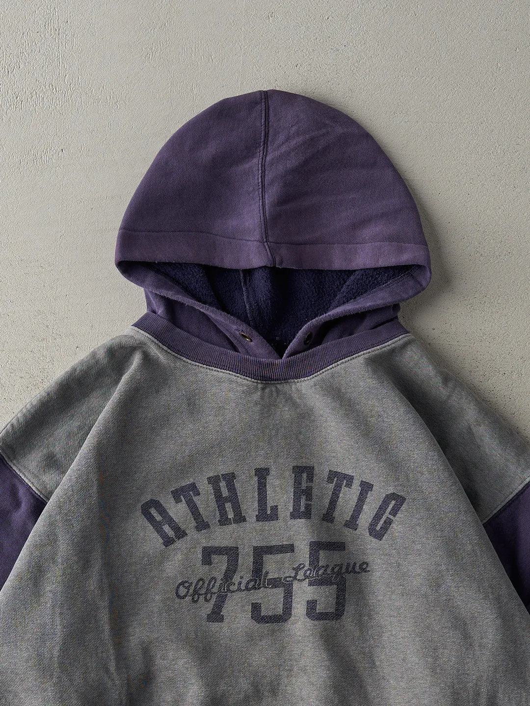 Vintage 90s Grey and Navy RARE Gap Athletic Hoodie (L) sold by Rebalance Vintage product image thumbnail 2