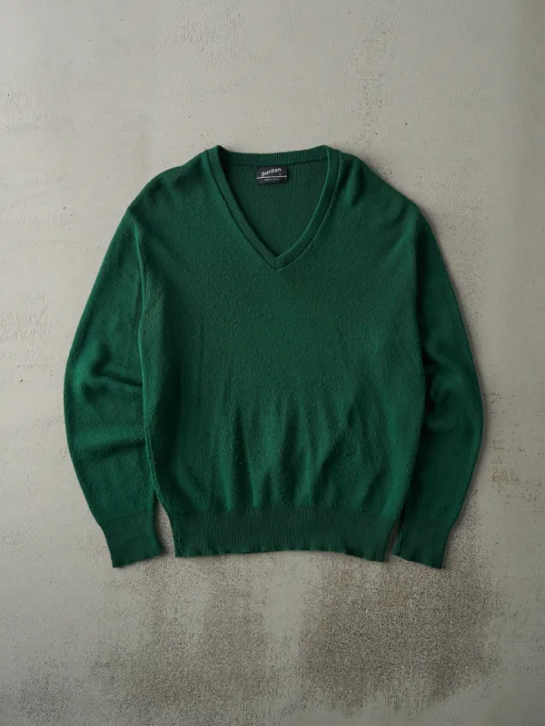 Vintage 90s Green Knit V Neck Pullover (M) sold by Rebalance Vintage