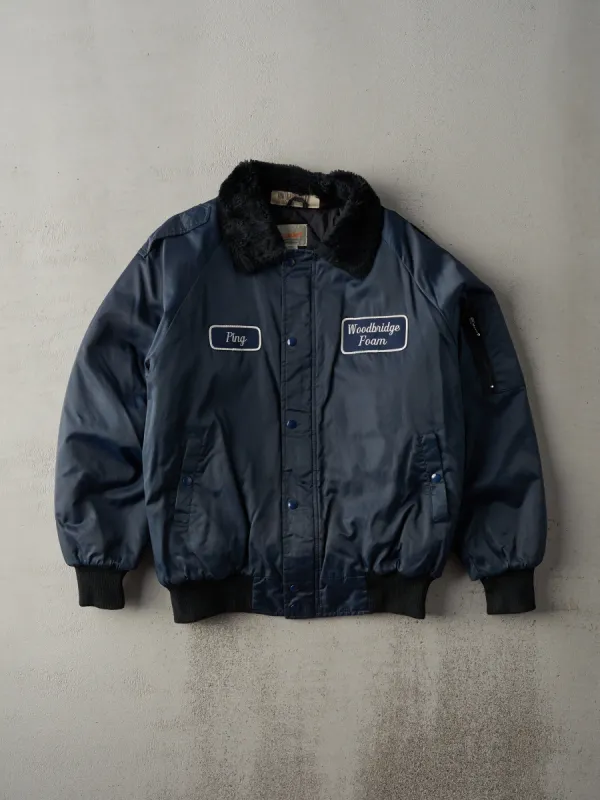 Vintage 90s Navy Woodbridge Foam Fur Collared Jacket (M/L) sold by Rebalance Vintage