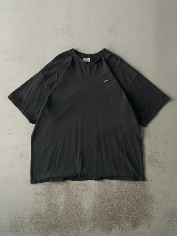 Vintage Y2K Black Nike Swoosh Embroidered Tee (XL) sold by Rebalance Vintage