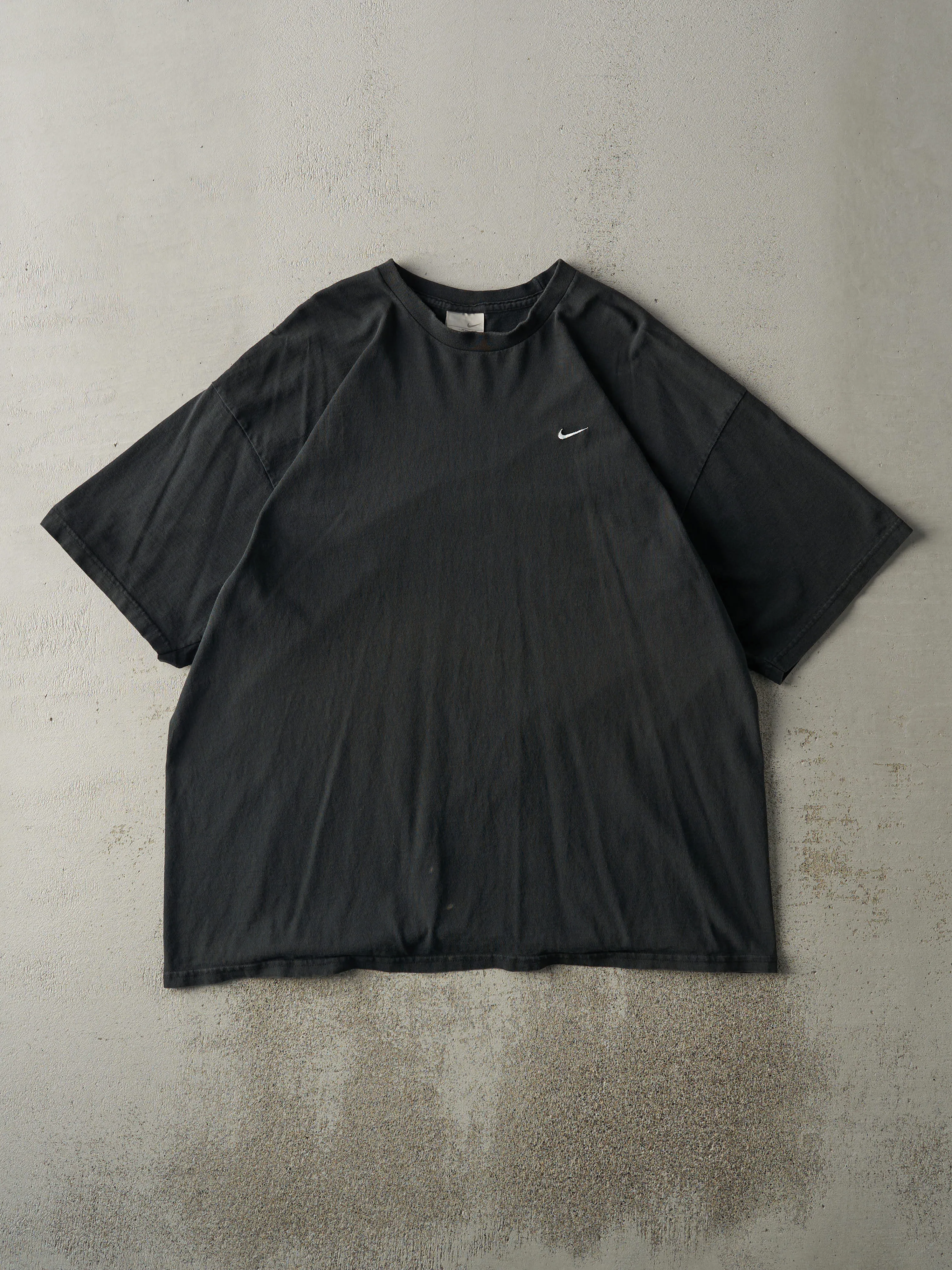 Vintage Y2K Black Nike Swoosh Embroidered Tee (XL) sold by Rebalance Vintage