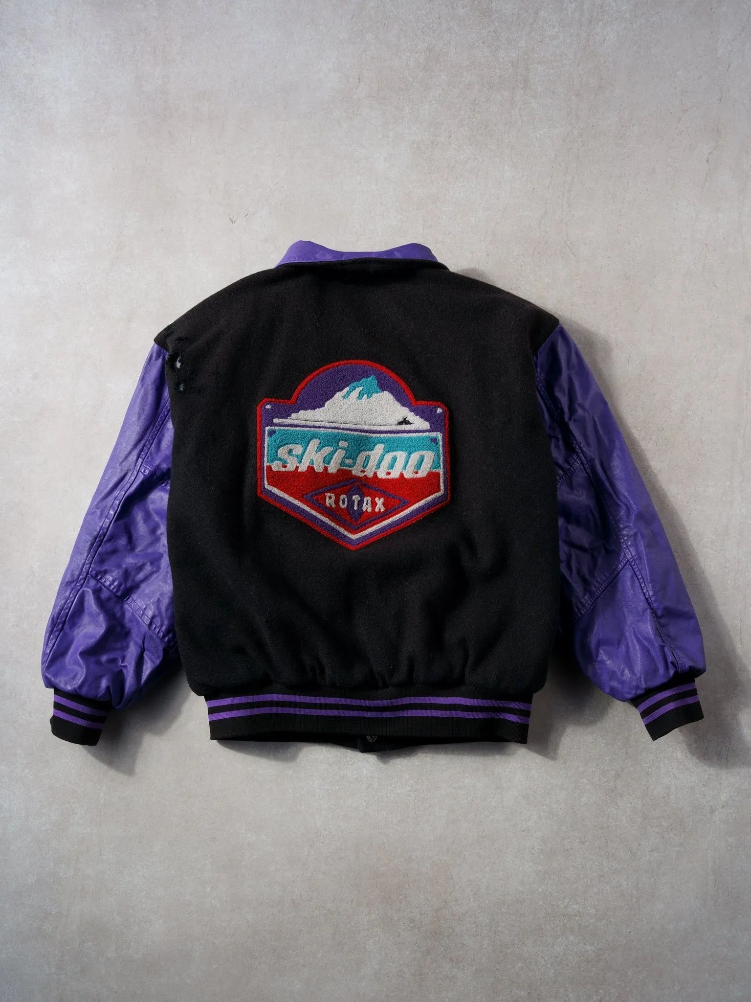 Vintage 90s Black and Purple Skii-Do Bomber Jacket (L) sold by Rebalance Vintage product image thumbnail 2