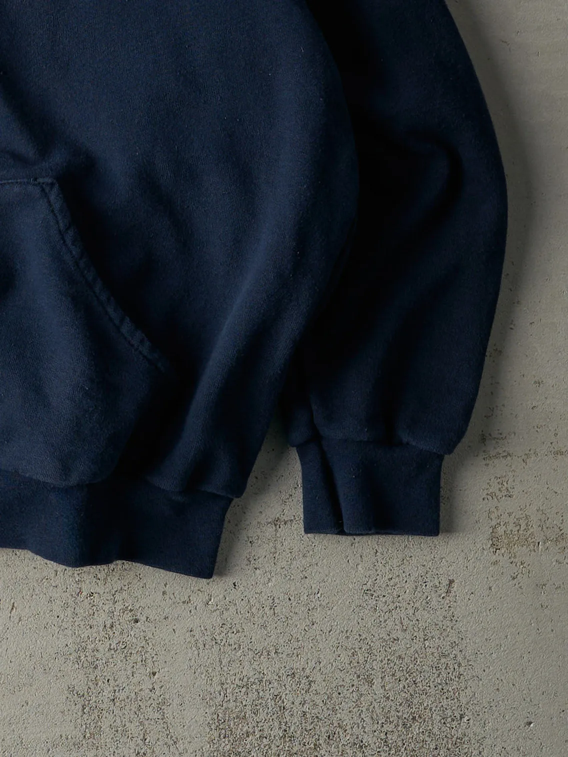 Vintage 90s Navy Blue Nike Big Swoosh Wide Hoodie (M) sold by Rebalance Vintage product image thumbnail 3