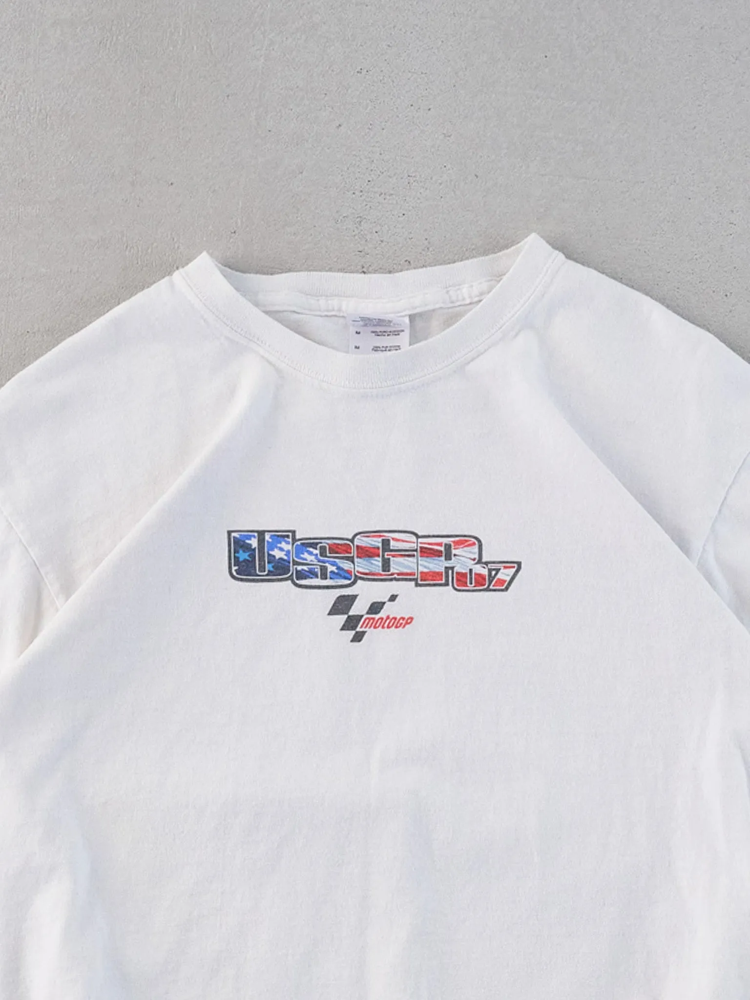 Vintage 07' White USGR Bike Racing Graphic Tee (XS/S) sold by Rebalance Vintage product image thumbnail 3