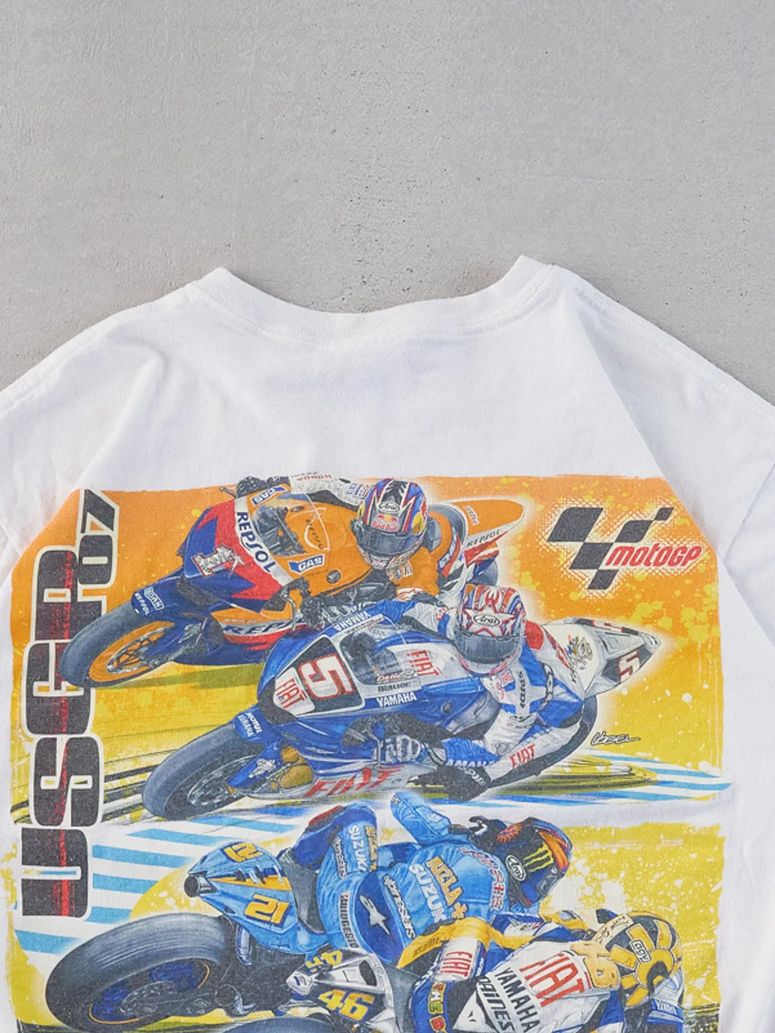 Vintage 07' White USGR Bike Racing Graphic Tee (XS/S) sold by Rebalance Vintage product image thumbnail 4