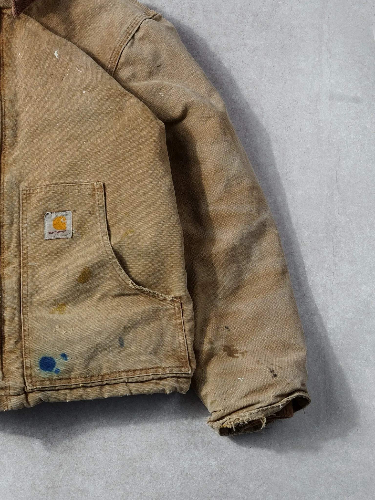 Vintage 90s Khaki Carhartt Rugged Collared Workwear Jacket (M) sold by Rebalance Vintage product image thumbnail 3