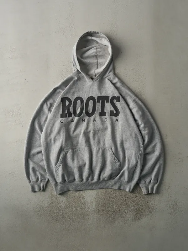 Vintage 90s Grey Roots Logo Hoodie (XL) sold by Rebalance Vintage