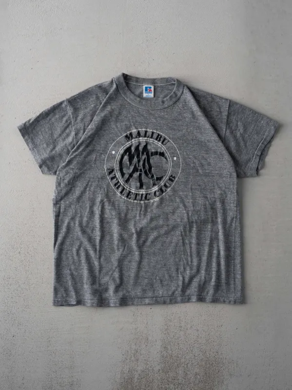 Vintage 80s Grey Malibu Atheltic Club Russell Atheltic Tee (S) sold by Rebalance Vintage