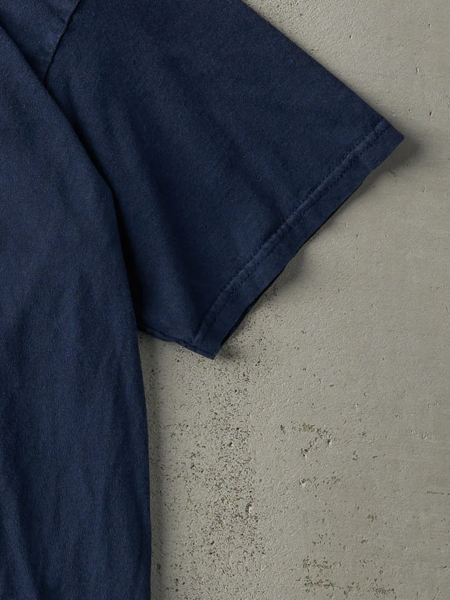 Vintage Y2K Navy Blue "I'm Out of Bed and Dressed" Tee (M) sold by Rebalance Vintage product image thumbnail 3