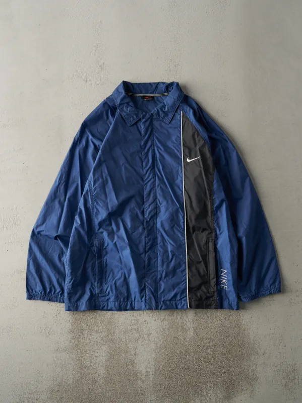 Vintage Y2K Navy Blue & Black Nike Zip Up Windbreaker Jacket (M) sold by Rebalance Vintage