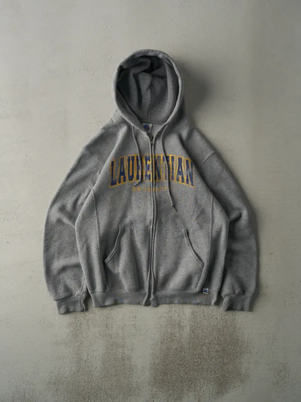 Vintage Y2K Grey Laurentian University Russell Athletics Zip Up Hoodie (M) sold by Rebalance Vintage
