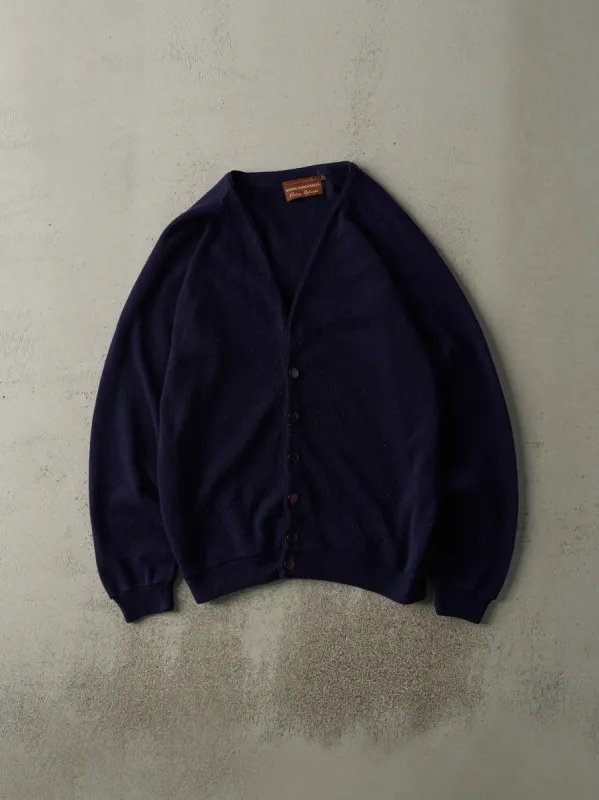 Vintage 80s Navy Blue Knit Cardigan (M) sold by Rebalance Vintage