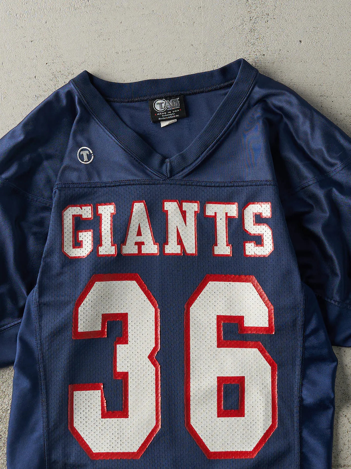 Vintage Y2K Navy Blue Giants #36 Cropped Football Jersey (S) sold by Rebalance Vintage product image thumbnail 3