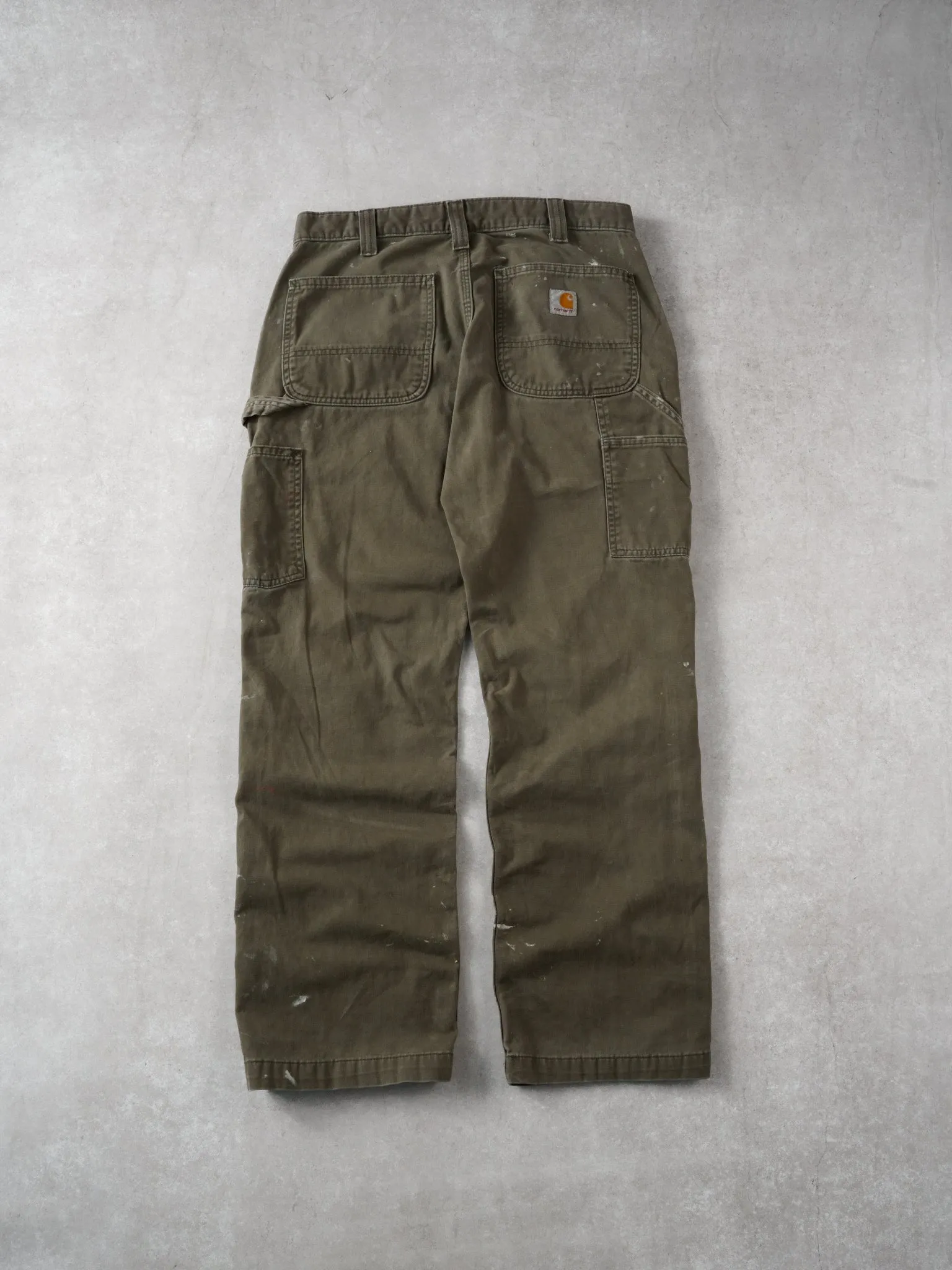 Vintage 90s Faded Sage Carhartt Carpenter Pants (34x30) sold by Rebalance Vintage product image thumbnail 2