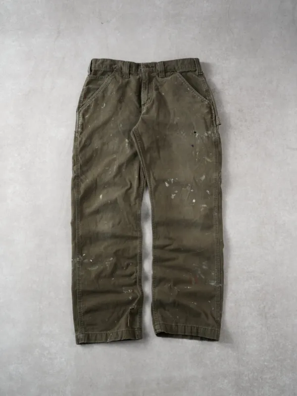 Vintage 90s Faded Sage Carhartt Carpenter Pants (34x30) sold by Rebalance Vintage