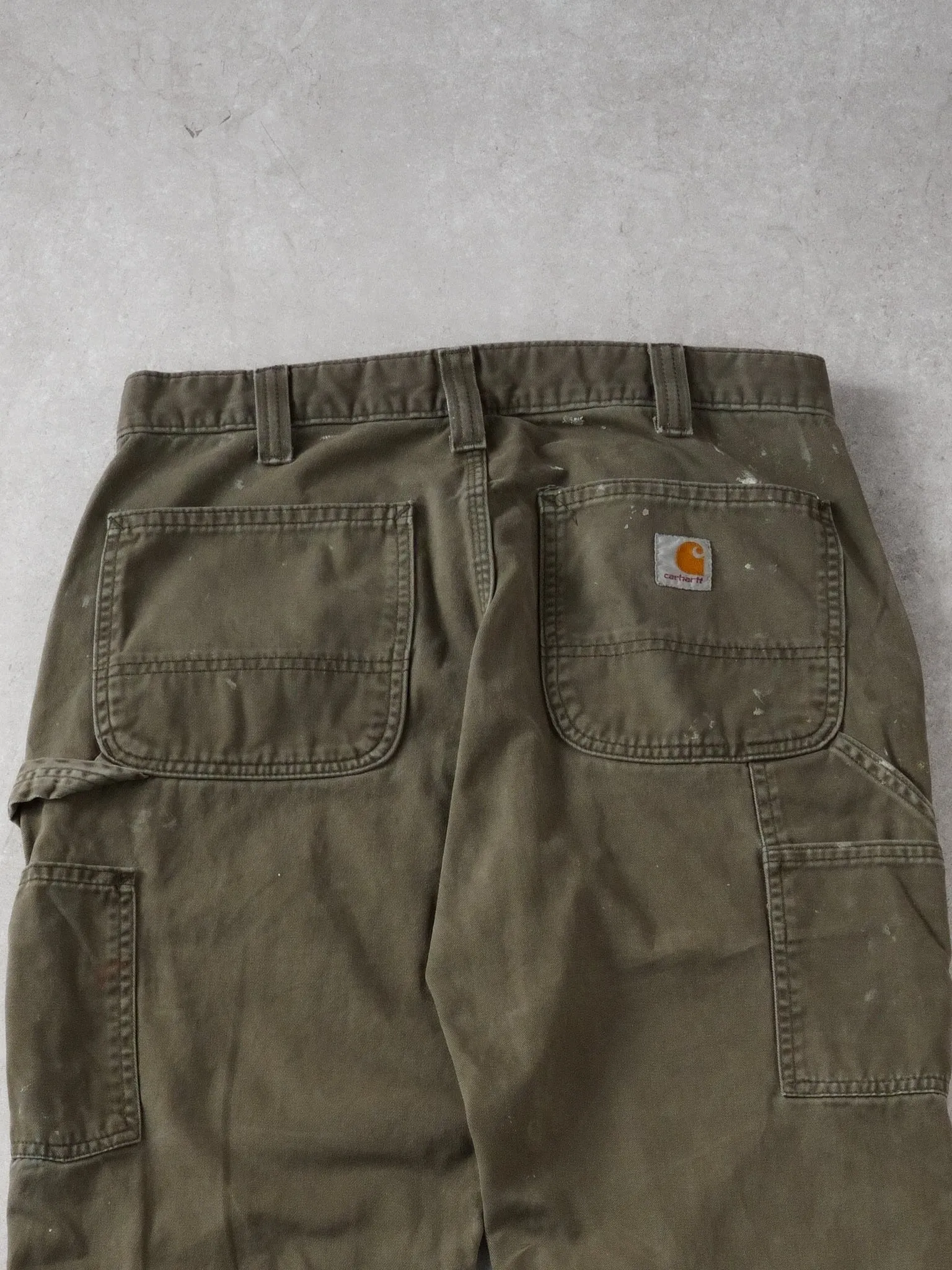 Vintage 90s Faded Sage Carhartt Carpenter Pants (34x30) sold by Rebalance Vintage product image thumbnail 4