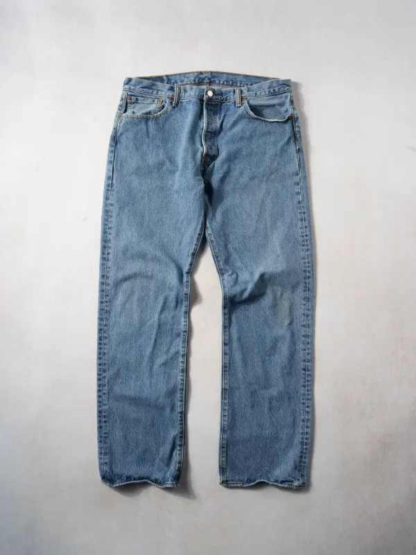 Vintage 90s Blue Levi's 501 Denim Jeans (36x31) sold by Rebalance Vintage