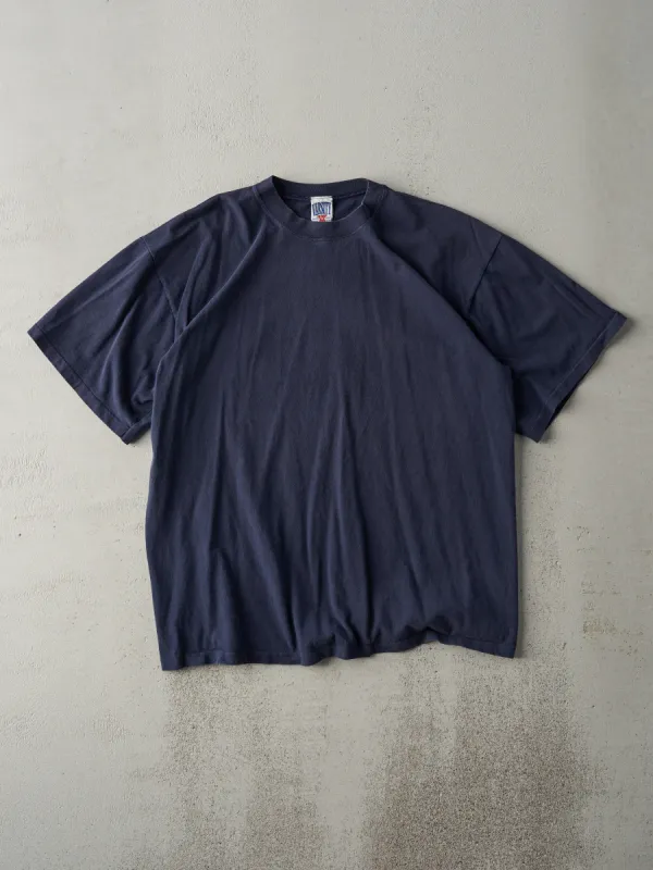 Vintage 90s Navy Blue Blank Single Stitch Tee (M) sold by Rebalance Vintage