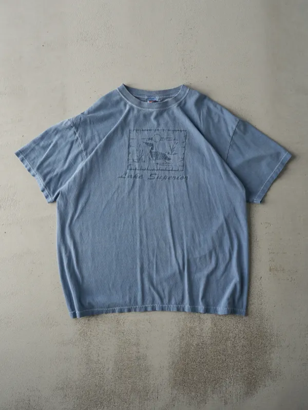Vintage 90s Washed Blue Lake Superior Tee (L) sold by Rebalance Vintage