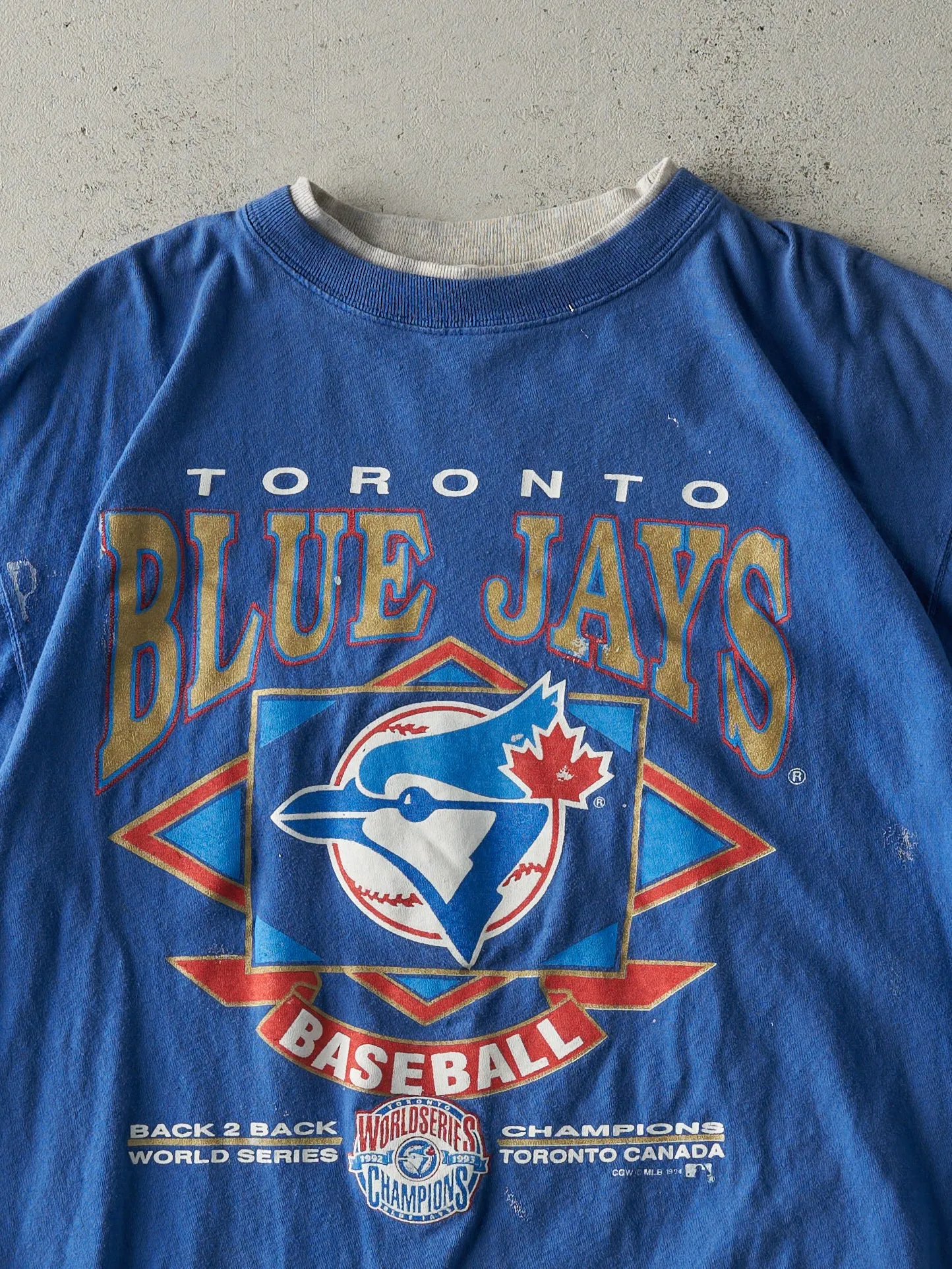 Vintage 94' Blue Toronto Blue Jays Double Neck Tee (M/L) sold by Rebalance Vintage product image thumbnail 2