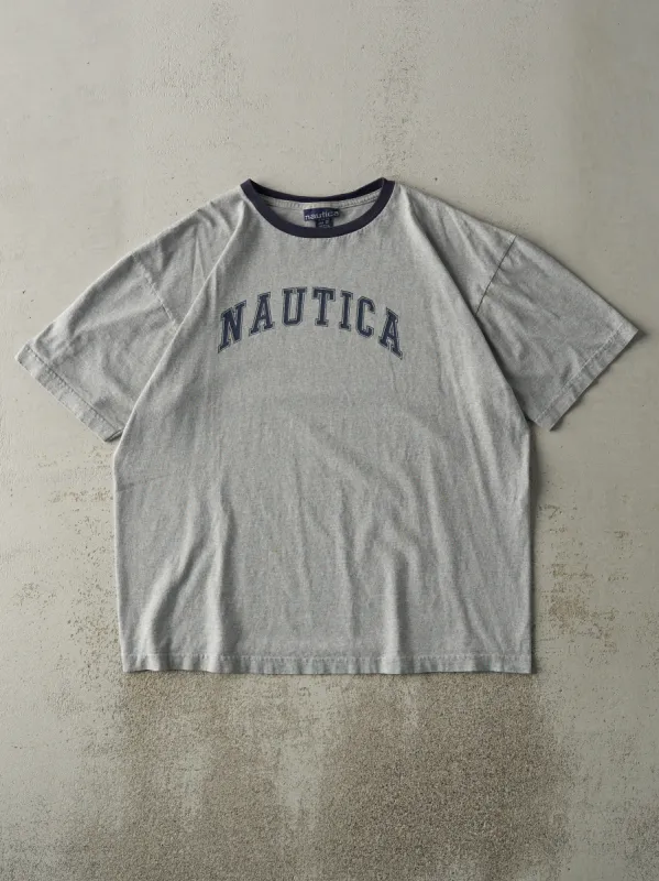 Vintage Y2K Grey & Navy Nautica Tee (L) sold by Rebalance Vintage