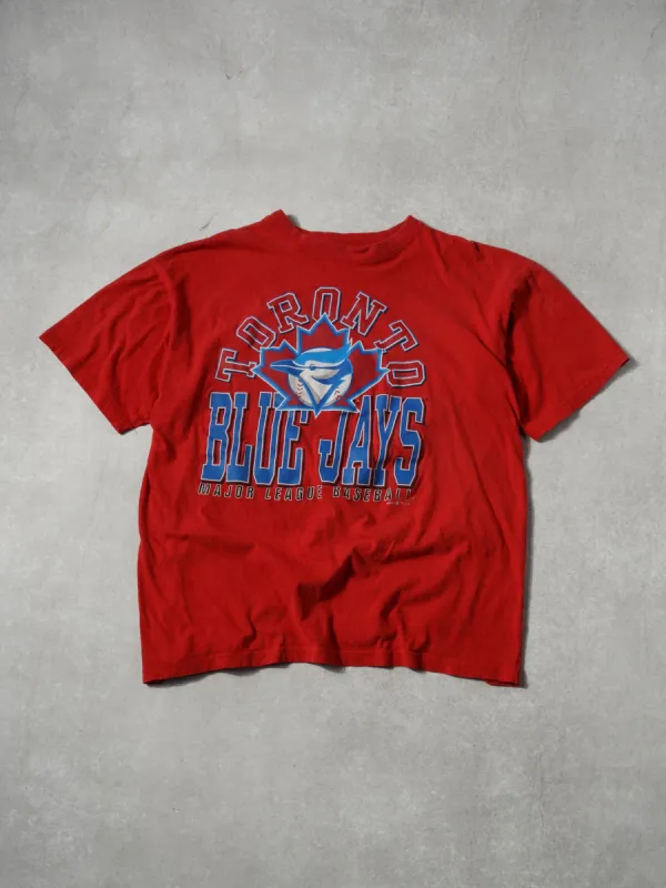 Vintage 98' Scarlet Red Toronto Blue Jays MLB Graphic Tee (M) sold by Rebalance Vintage