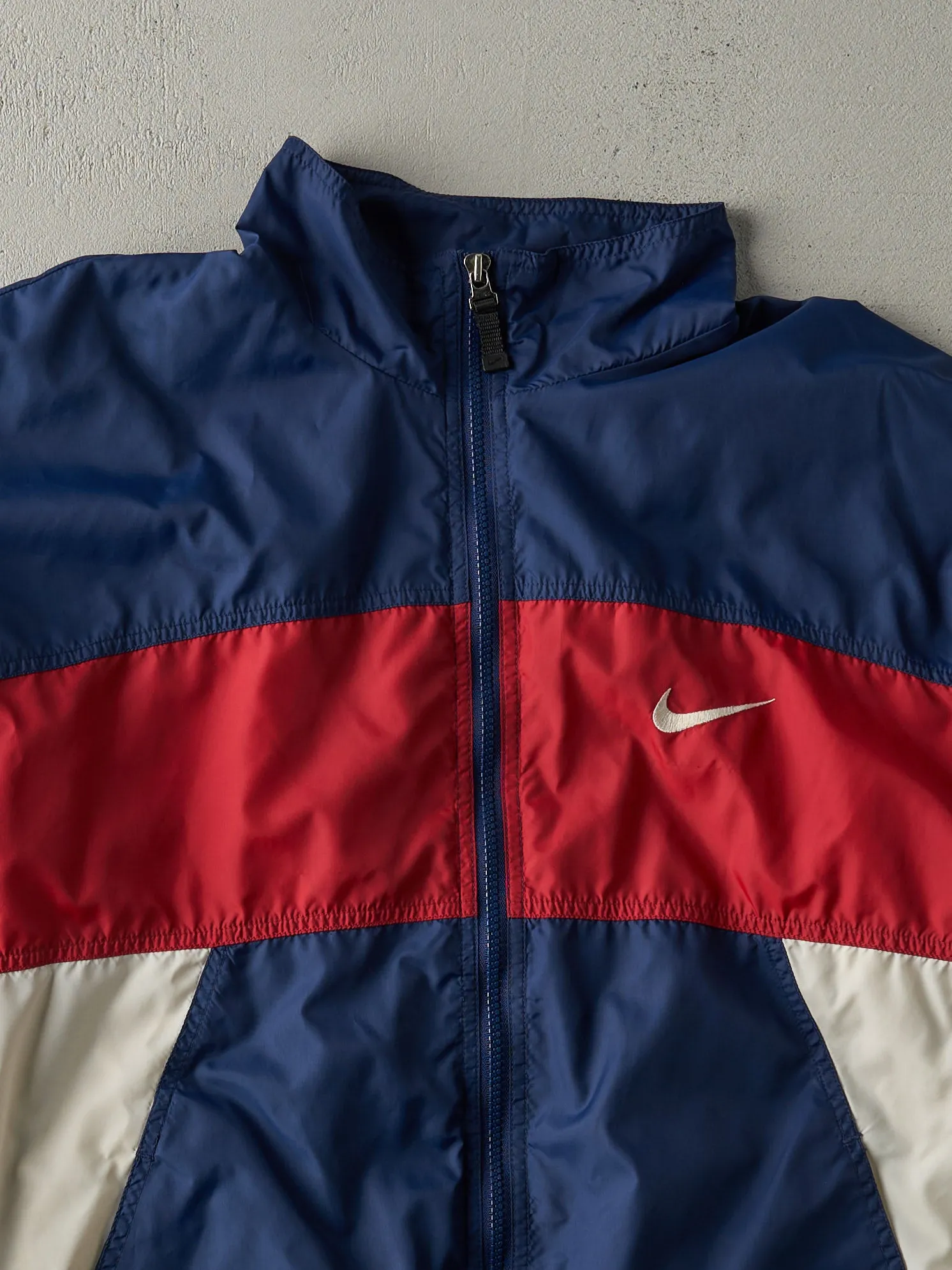 Vintage 90s Navy, Red & White Nike Windbreaker Jacket (M) sold by Rebalance Vintage product image thumbnail 3